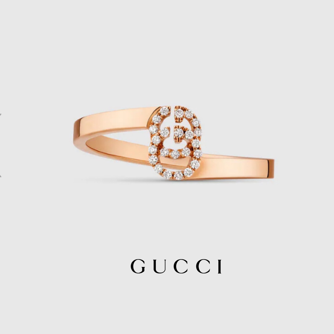 GUCCI グッチ GGランニング ダイヤモンド付き /K18ピンクゴールド ダイヤモンド 約2mm 9号 新品 YBC45127001 レディース