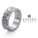 ハワイアンジュエリー ペア リング アクセサリー シルバー【LOVERS ラヴァーズ】フラットリング7mm