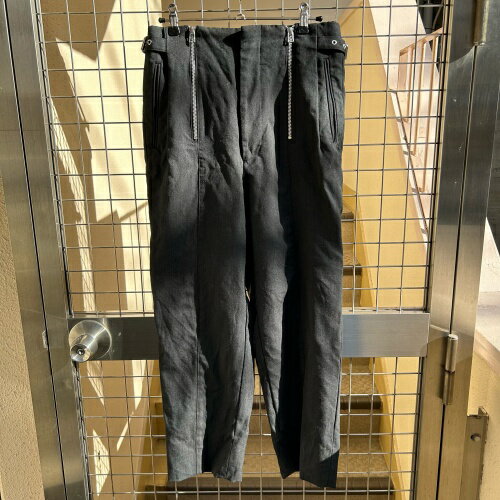 john lawrence sullivan ジョンローレンスサリバン　22SS WOOL TARPERED ZIP TROUSERS パンツ　ダークグレー　44　