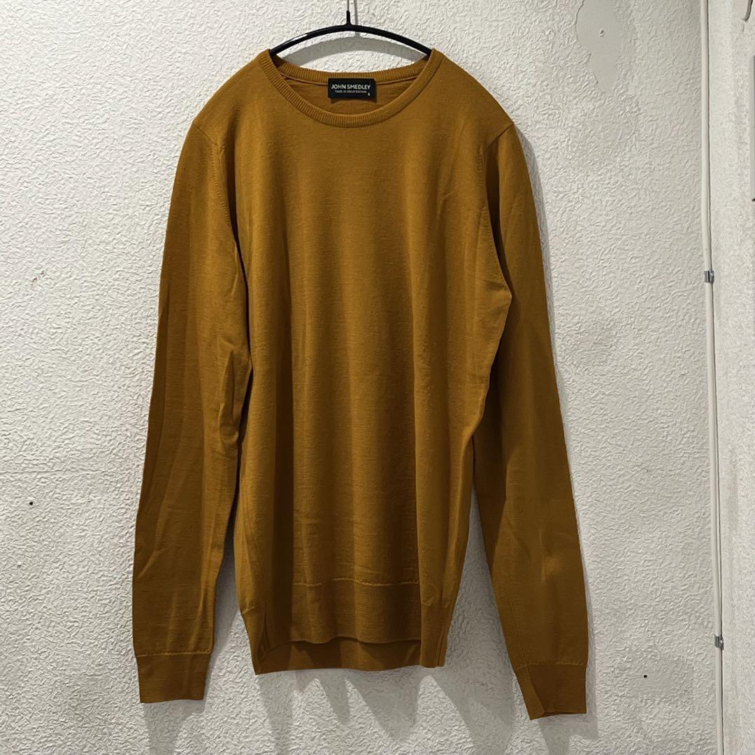 JOHN SMEDLEY ジョンスメドレー ウールニットプルオーバー マスタード SIZES【表参道t】【メンズ】【中古】