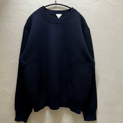 Bottega Veneta ボッテガヴェネタ 22AW Crewneck Knitted Jumper クルーネックウールニット ネイビー【代官山04】【中古】【メンズ】