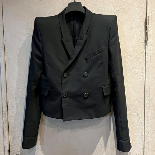 Rick Owens リックオウエンス 24SS LIDO JMF NEUE ALICE RU01D3734-ZL クロップドテーラードジャケット ブラック IT48 【代官山03】【中古】【メンズ】