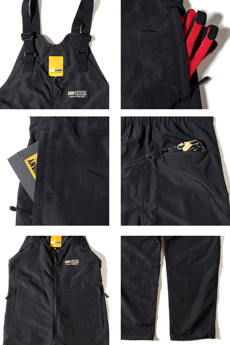 グリップスワニー オーバーオール メンズ GRIP SWANY GS FIELD OVERALL GSMP0021 つなぎ オールインワン フィールドオーバーオール 撥水性 ナイロン サロペット キャンプ アウトドア ブラック 黒 キャンプ brooklynmuseum-10012679 GOOD HOLIDAY グッドホリデイ サンプル画像3