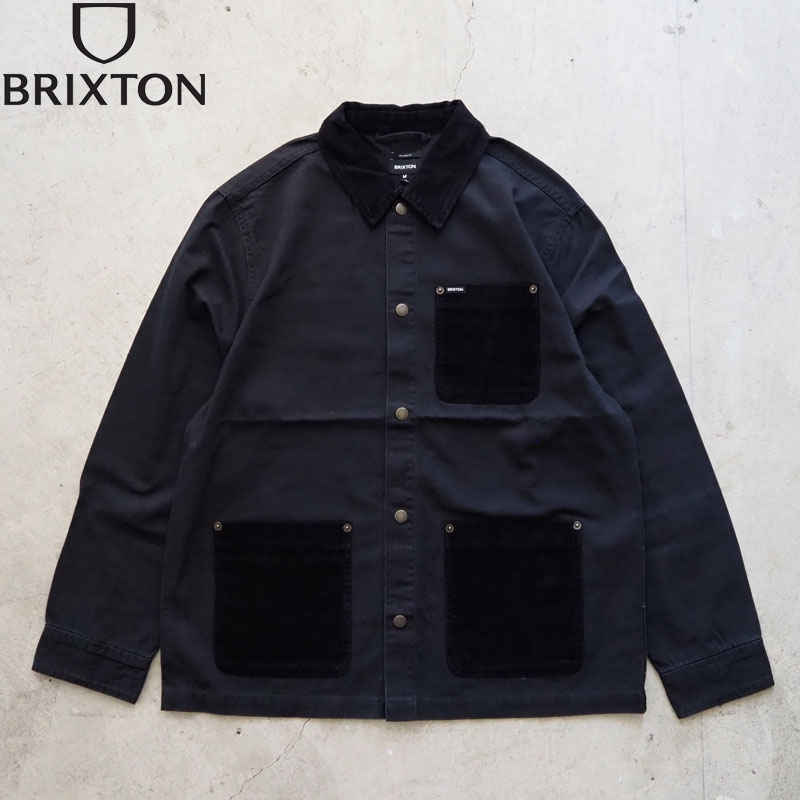 Rakuten - ブリクストン ジャケット BRIXTON ヘリンボーン チョアコート 03463 メンズ カバーオール コート 黒 ブラック ストリート バイカー サーフ