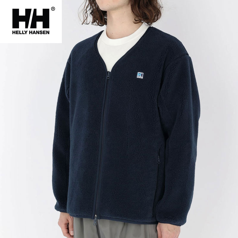 ヘリーハンセン ジャケット HELLY HANSEN FIBERPILE Cardigan HE52274 ファイバーパイル カーディガン フリース ボア ジップアップ フリースジャケット ボアジャケット もこもこ アウトドア キャンプ 冬 ネイビー XL