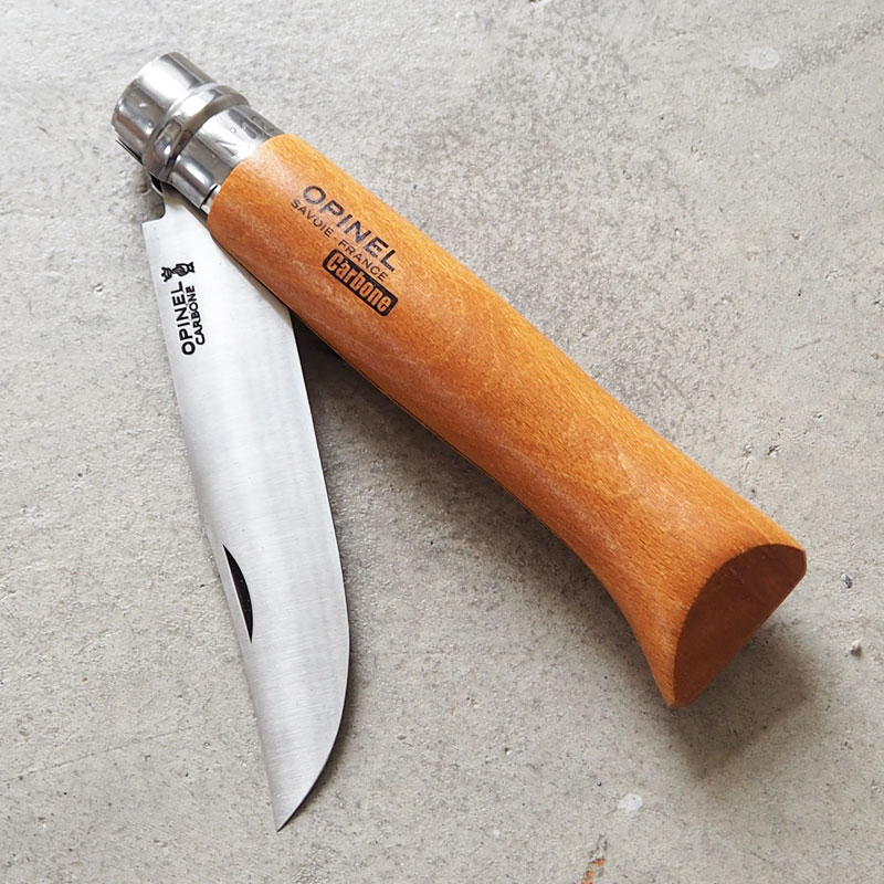 OPINEL オピネル ナイフ カーボン #12 131201 ブレード 120mm フォールディングナイフ キャンプ アウトドアナイフ オピネルナイフ 釣り 折り畳み式 かっこいい 木柄 ロック機能 おすすめ おしゃれ フランス製 折りたたみ