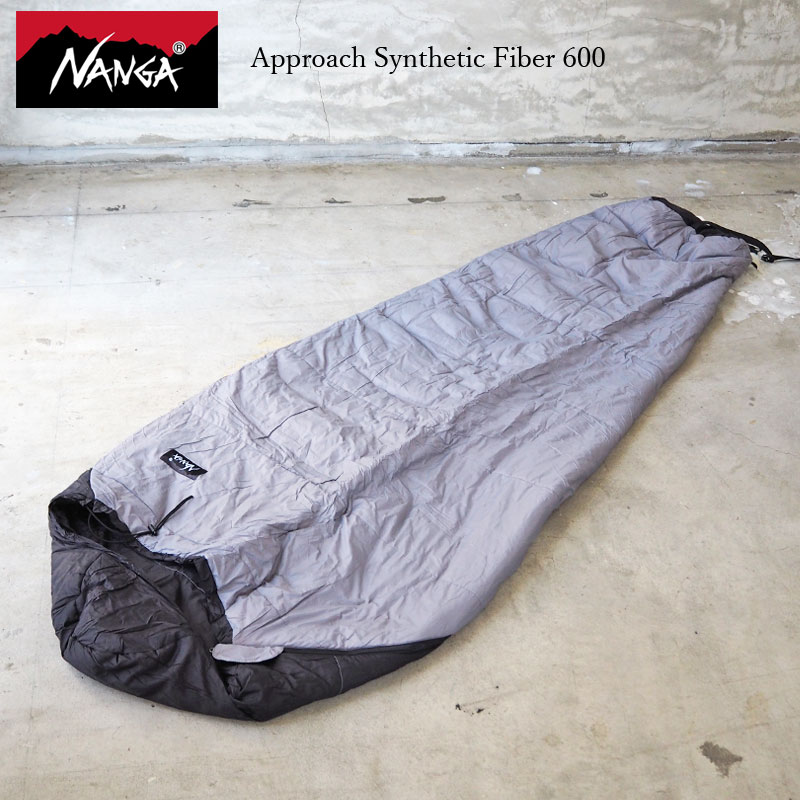 NANGA ナンガ シュラフ 寝袋 アプローチ シンセティック ファイバー Approach Synthetic Fiber 600 H1F6 マミー型 キャンプ アウトドア ダクロンファイバーフィル 春 夏 秋 冬 春用 夏用 ブラウン グレー ブラック レギュラーサイズ 撥水加工