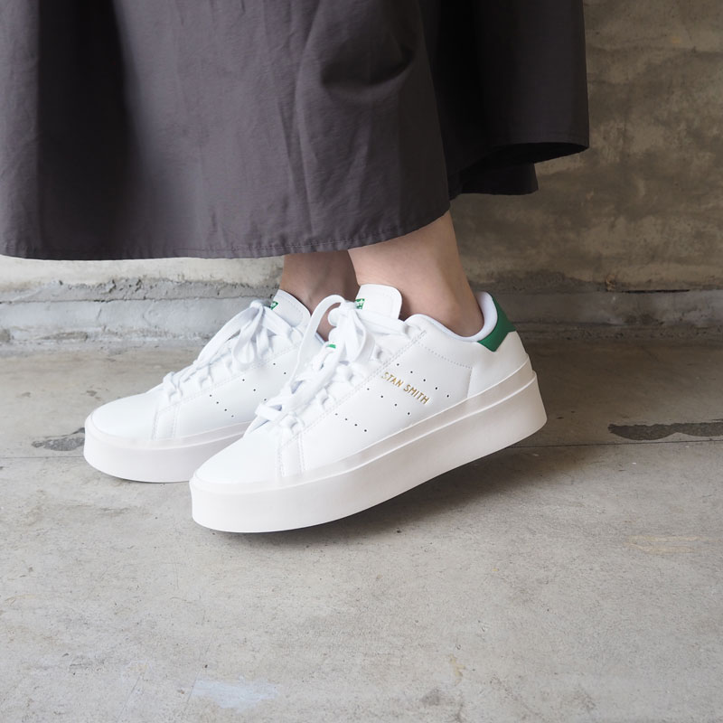 アディダス スタンスミス 厚底 レディース adidas Originals オリジナルス Stan Smith Bonega スニーカー GY9310 靴 白 厚底スニーカー ホワイト グリーン 白スニーカー ボネガ ウィメンズ シューズ 厚底スタンスミス かわいい おしゃれ