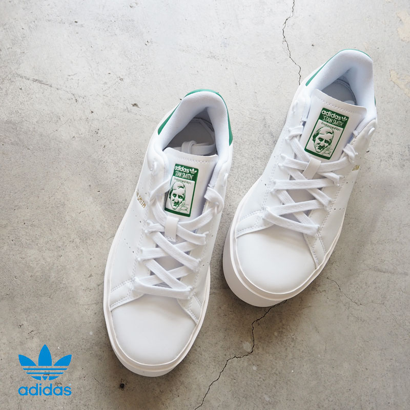 アディダス スタンスミス 厚底 レディース adidas Originals オリジナルス Stan Smith Bonega スニーカー GY9310 靴 白 厚底スニーカー ホワイト グリーン 白スニーカー ボネガ ウィメンズ シューズ 厚底スタンスミス かわいい おしゃれ