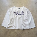 YALE イエール バスク トレーナー メンズ レディース Basque Crew Sweat CB22F0130 スウェット 長袖 オーバーサイズ ビッグ ビッグシルエット ゆったり アメカジ プリント ロゴ クルー シンプル おしゃれ ロングスリーブ グレー