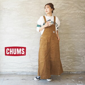 チャムス オーバーオール レディース CHUMS スカート Over The Corduroy Overall Skirt CH18-1227 コーデュロイ ジャンパースカート フレアシルエット ロング マキシ丈 コットン 綿 カジュアル キャンプ アウトドア キャンパー かわいい おしゃれ