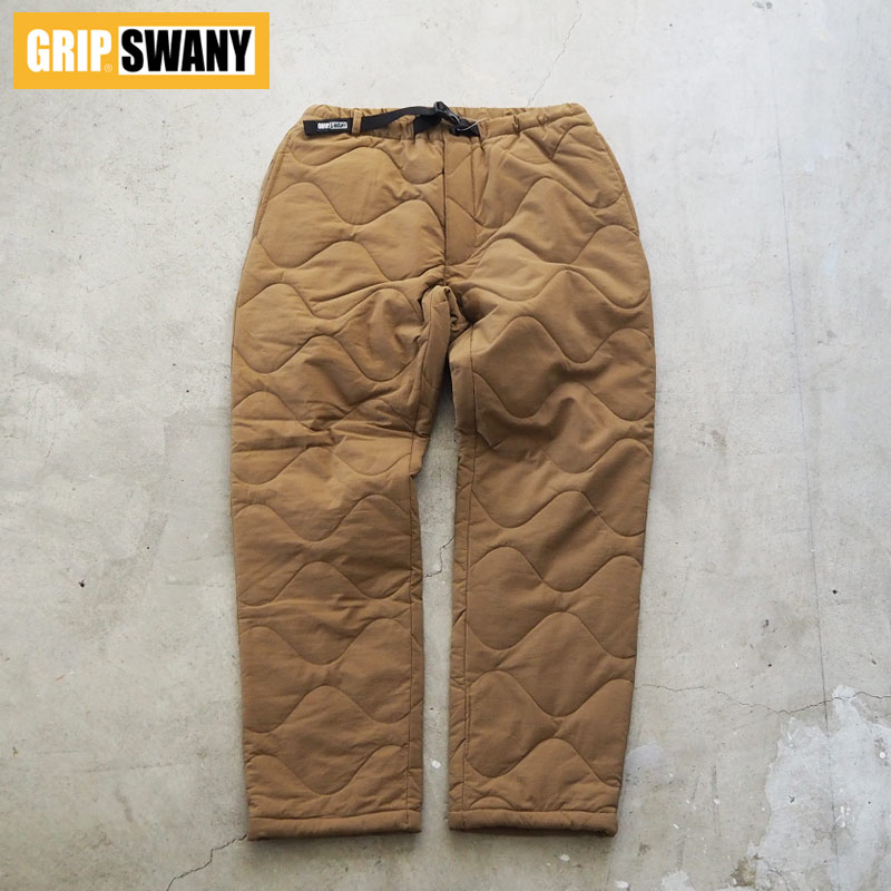 GRIP SWANY グリップスワニー パンツ キルト インサレーションパンツ QUILT INSULATION PANTS GSP-85 メンズ レディース キルティング 中綿 冬用 キャンプパンツ アウトドア キャンプ 防寒 保温 冬用パンツ おしゃれ