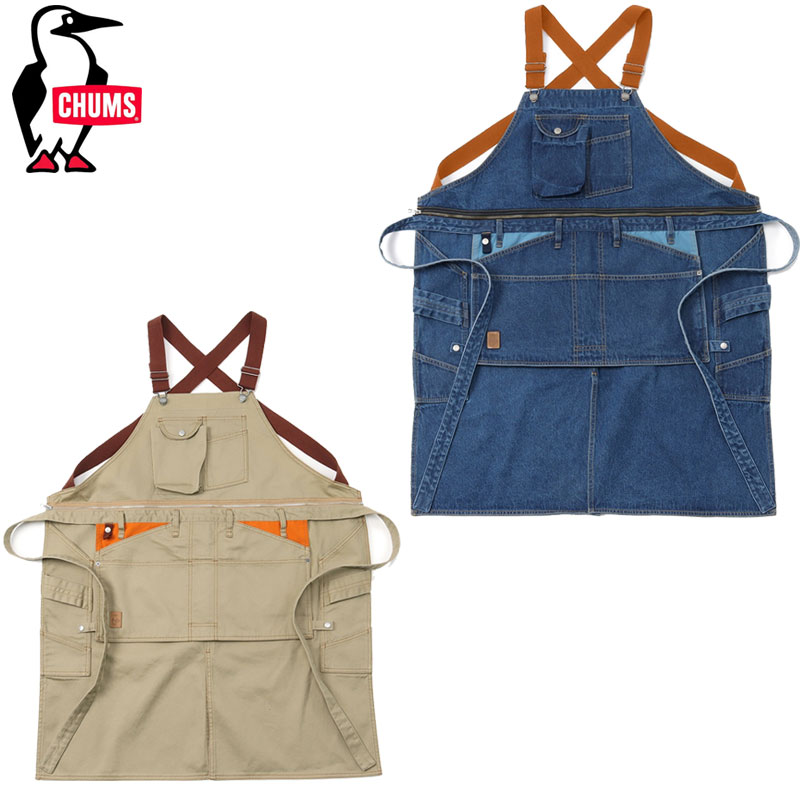 チャムス エプロン CHUMS メンズ レディース Flame Retardant Apron フレイムリターダントエプロン CH09-1266 フレイム リターダント 難燃 焚き火 焚火 料理 調理 キャンプ アウトドア デニム 難燃素材 ワーク 作業 DIY ギア アメカジデニム