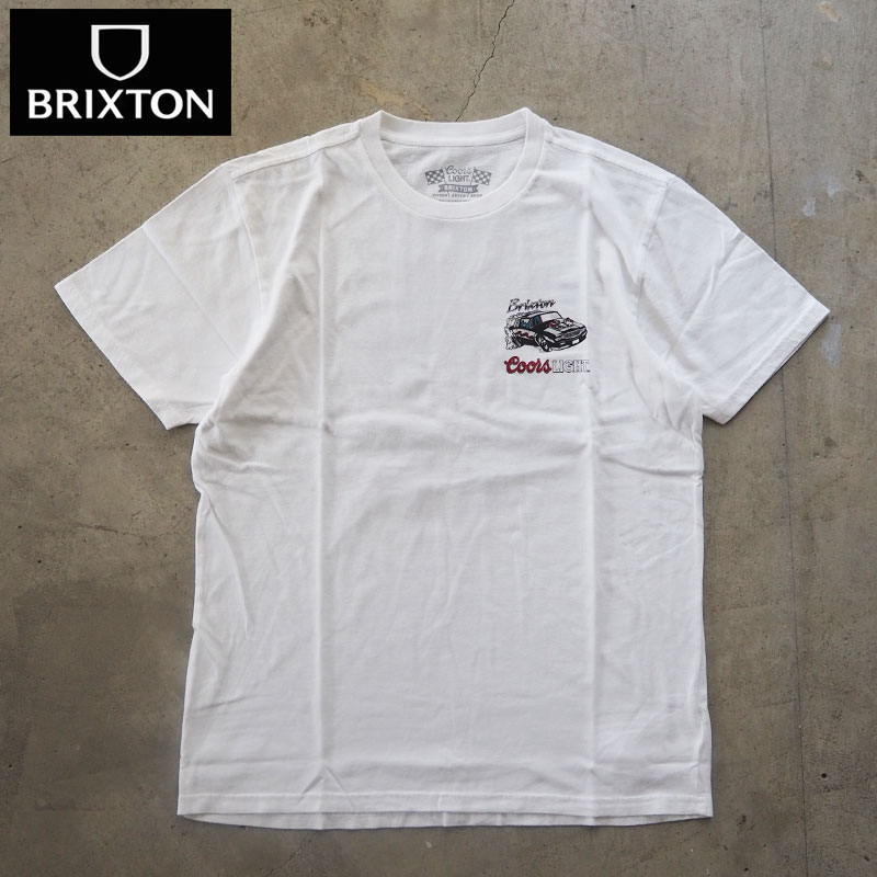 樂天商城 - ブリクストン Tシャツ メンズ BRIXTON COORS LIGHT RACEWAY 17373 半袖 コラボ 半袖Tシャツ プリント 白 ホワイト ストリート バイカー サーフ アメカジ
