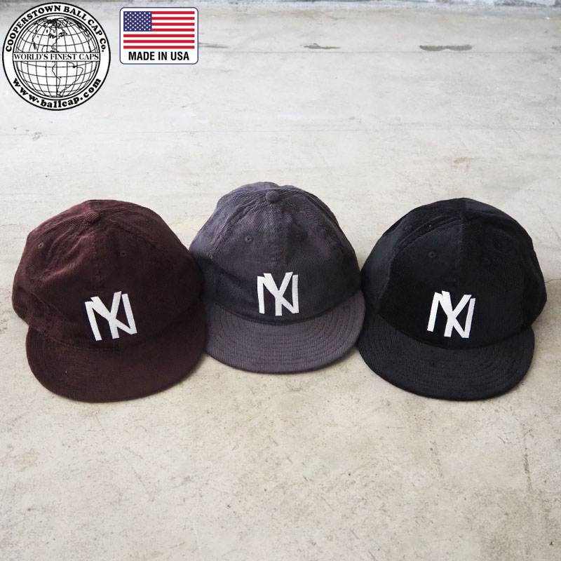 樂天商城 - クーパーズタウン キャップ COOPERSTOWN BALL CAP 細 コーデュロイ ソフトバイザー ロゴフェルト CBC-CDFE-NY メンズ レディース 帽子 ぼうし ローキャップ ボールキャップ ロゴ NY ニューヨーク ロゴキャップ 刺繍 コットン サイズ調節可能 USA製