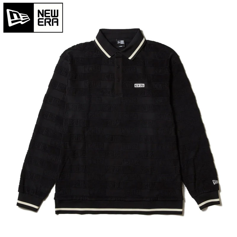 ニューエラ ポロシャツ メンズNEWERA ゴルフ 長袖ポロシャツ パイル 14326408 長袖 ポロ シャツ 黒 ブラック 長袖ポロ おしゃれ ブラック 黒 ストリート