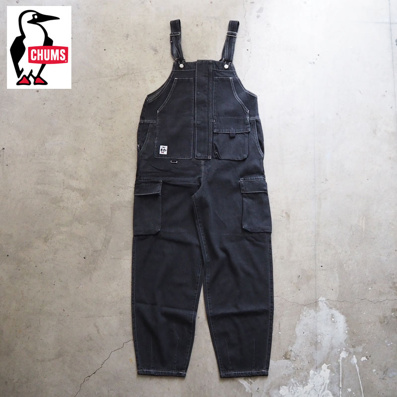 CHUMS チャムス オーバーオール メンズ Beaver Utility Pocket Overall CH03-1303 サロペット オールインワン ロングパンツ つなぎ DENIM インディゴ ブラック デニム ファスナー アウトドア ヴィンテージ キャンプ おしゃれ ゆったり