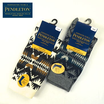 PENDLETON ペンドルトン 靴下 SOCKS 85-6437 メンズ レディース ハイソックス ミドルソックス くつした ソックス ギフト プレゼント 贈り物 USA製 リブソックス ブランド 白 ホワイト グレー ネイビー ネイティブ シンプル カジュアル メール便可