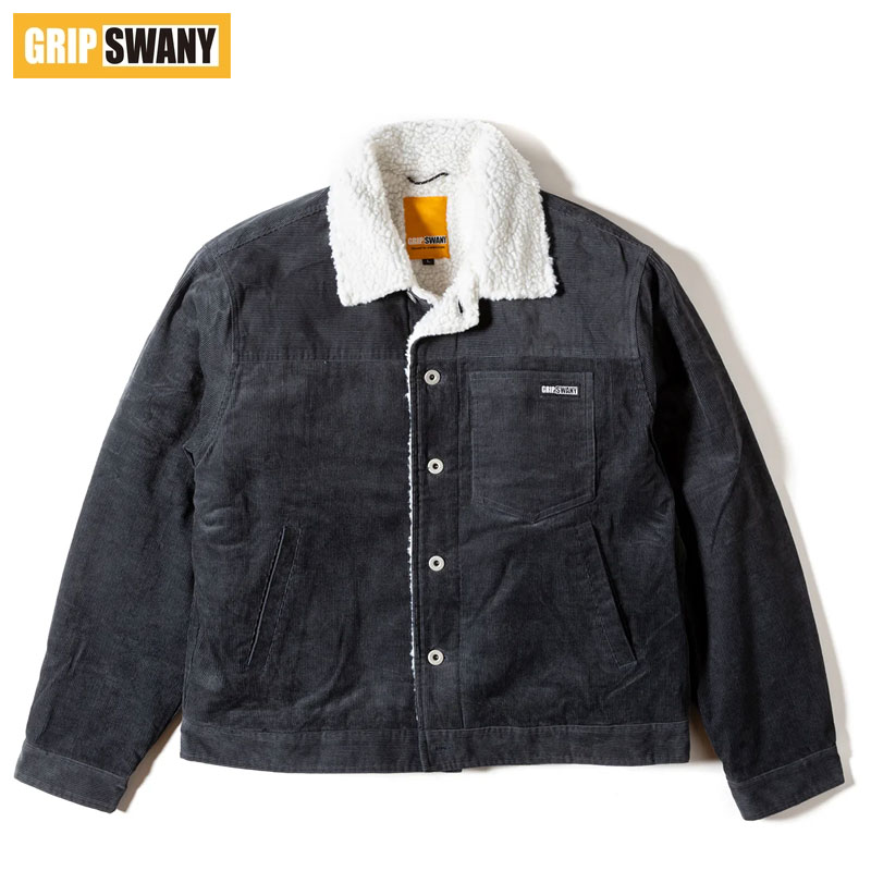Rakuten - グリップスワニー ジャケット GRIP SWANY メンズSHERPA TRUCKER JACKET GSMJ-059 メンズ ボアジャケット シェルパ トラッカー ボア コーデュロイ フリース 黒 アウター アウトドア アメカジ