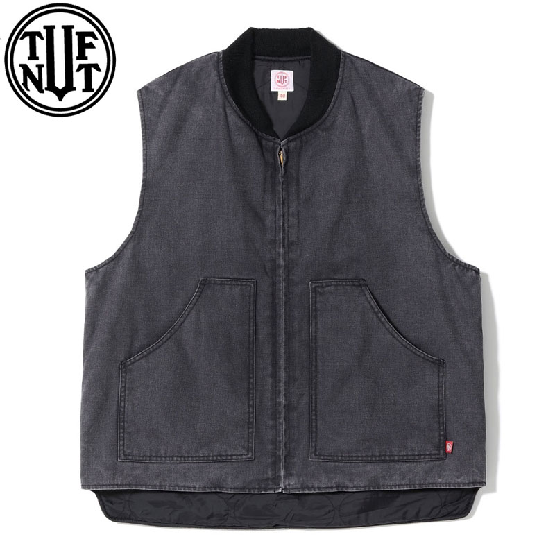 タフナッツ ベスト TUF-NUT メンズ コットン ダック ワークベストTN15803H エイジングモデル 黒 12.5oz..
