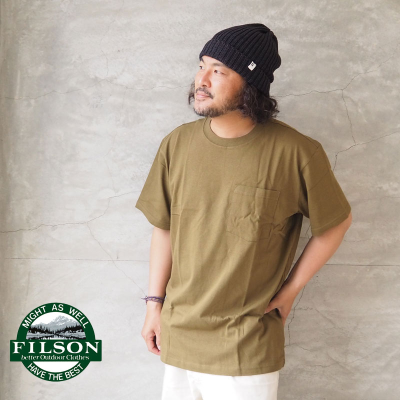 FILSON フィルソン Tシャツ S/S OUTFITTER SOLID ONE PICKET T-SHIRT FLSN6528 メンズ レディース 半袖 USA製 ポケットTシャツ ポケット ポケT アメカジ 半袖Tシャツ 無地 シンプル ミリタリー ワーク インポート カットソー