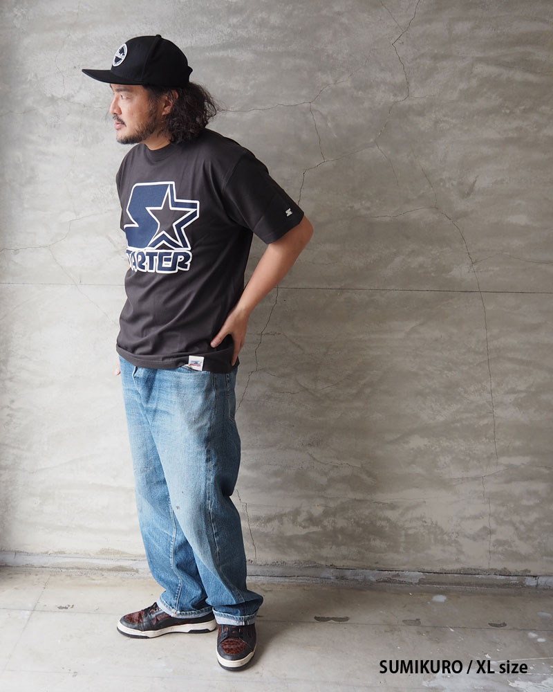 スターター Tシャツ STARTER メール便可 S星マーク TEE X50206J メンズ 半袖 スターターTシャツ 半袖Tシャツ ビッグロゴ ショートスリーブ ロゴ プリント アメカジ ストリート スケーター 白 黒 ホワイト ブラック おしゃれ