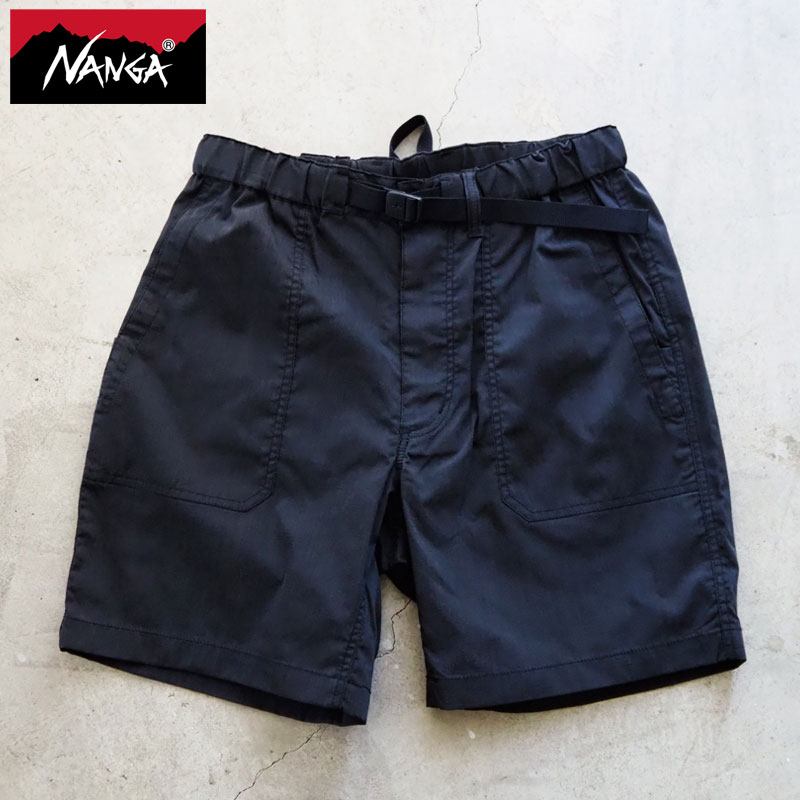 ナンガ ショーツ NANGA メンズ HINOC RIPSTOP FIELD SHORTS NW2421-1I208-A ハーフパンツ ヒノック リップストップ フィールド ショートパンツ パンツ 短パン アウトドア キャンプ 難燃素材 難燃 黒 イージー ウェビングベルト