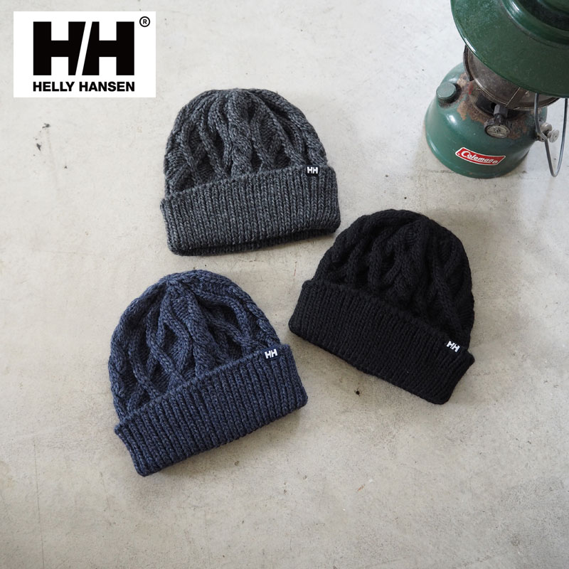 ヘリーハンセン ニット帽 HELLY HANSEN Cable Beanie HC91856 メンズ レディース ニットキャップ ケーブル ビーニー 帽子 秋 冬 シンプル ワンポイント 無地 ブランド スポーティー スポーツ アウトドア おしゃれ 大人 カジュアル ブラック グレー ブルー