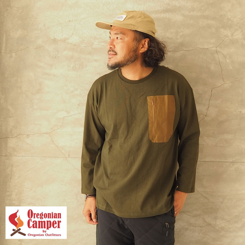 Oregonian Camper オレゴニアンキャンパー ロンT キャンプ 長袖 Tシャツ OCW-2011 メンズ レディース 難燃 難燃ポケット 長袖Tシャツ ポケット キャンプ アウトドア キャンプTシャツ ロングスリーブ おしゃれ シンプル ギアポケット キャンパー