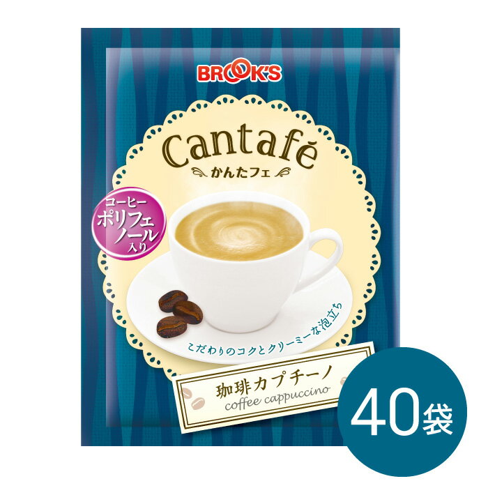 ブルックスコーヒー 粉末飲料 ドリンク かんたフェ 珈琲カプチーノ 40袋 希釈 混ぜるだけ 個包装 粉末 コーヒー コーヒーポリフェノール ブルックス BROOK'S BROOKS