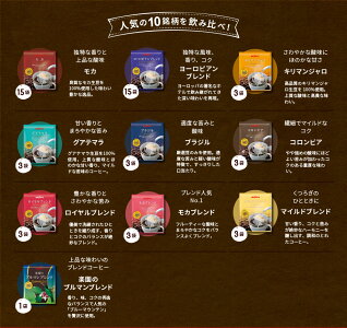 モカコーヒードリップドリップバッグドリップバッグコーヒードリップコーヒードリップパックコーヒー珈琲10gお試しセット10種類52袋ブルックスBROOK'S