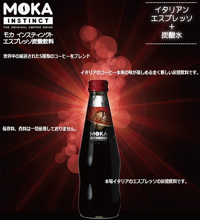 コーヒー エスプレッソ炭酸飲料 モカ インスティンクト 250ml ×1本 イタリアからの炭酸飲料 ブルックス BROOK'S BROOKS