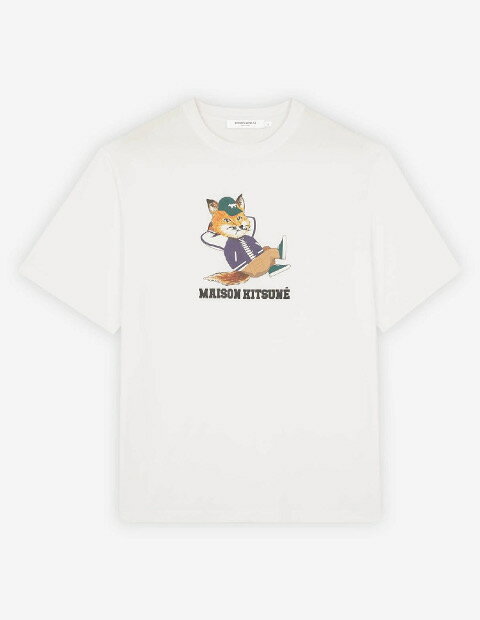 メゾンキツネ Tシャツ メンズ 【送料無料】2023春夏 メンズ『MAISON KITSUNE(メゾンキツネ)』ドレスドフォックスプリントTシャツ【ブラック／ホワイト】★KM00103KJ008