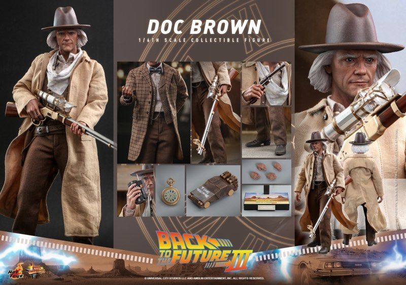 「新品 在庫」 ホットトイズ MMS617 バック トゥ ザ フューチャー Part 3 エメット ブラウン博士 Doc Brown 1/6フィギュア