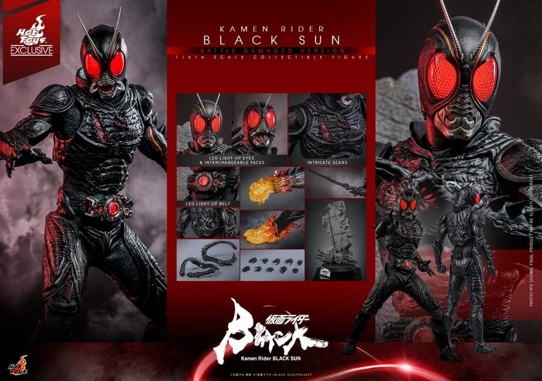 「新品・在庫」 ホットトイズTMS115 仮面ライダー1/6 BLACK SUN masked KAMEN RIDER 限定版 Damage ver 1/6 フィギュア 特典付