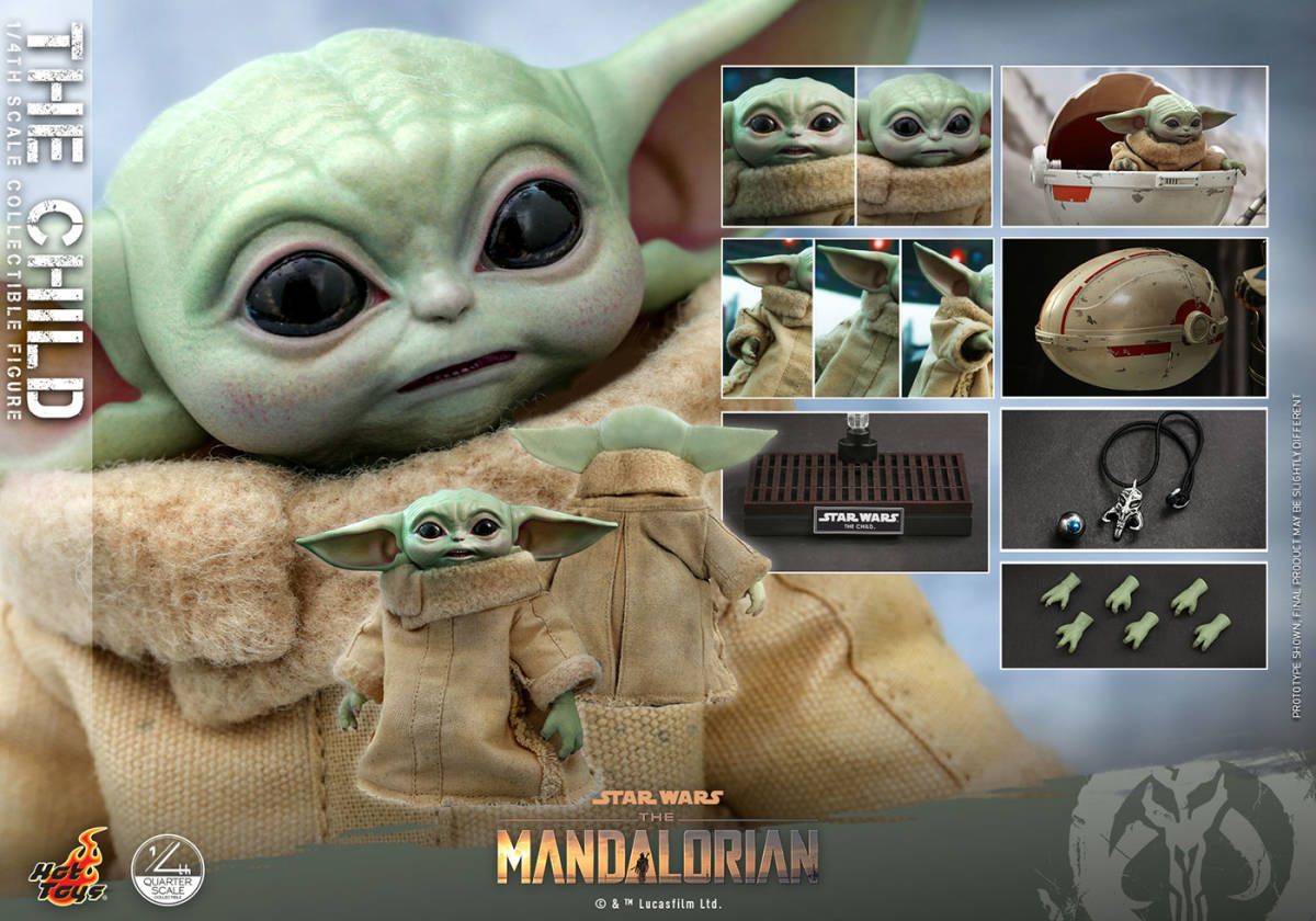 「新品 在庫」ホットトイズ QS018 マンダロリアン 1／4スケールフィギュア ザ チャイルド The Mandalorian The Child Grogu グローグ スター ウォーズ