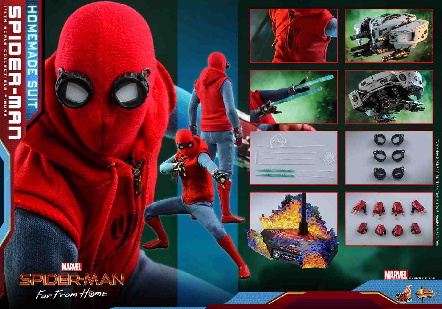 「新品 在庫」Hottoys ホットトイズ MMS552『スパイダーマン：ファー フロム ホーム』スパイダーマン（ホームメイド スーツ版） 1／6スケールフィギュア Far From Home - Spider-Man (Homemade Suit Version)