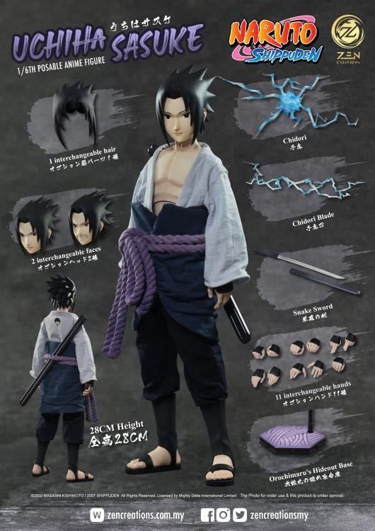 「新品・在庫」Zen Creations うちはサスケ　1/6スケール　アクションフィギュア　NARUTO　ナルト　疾風伝