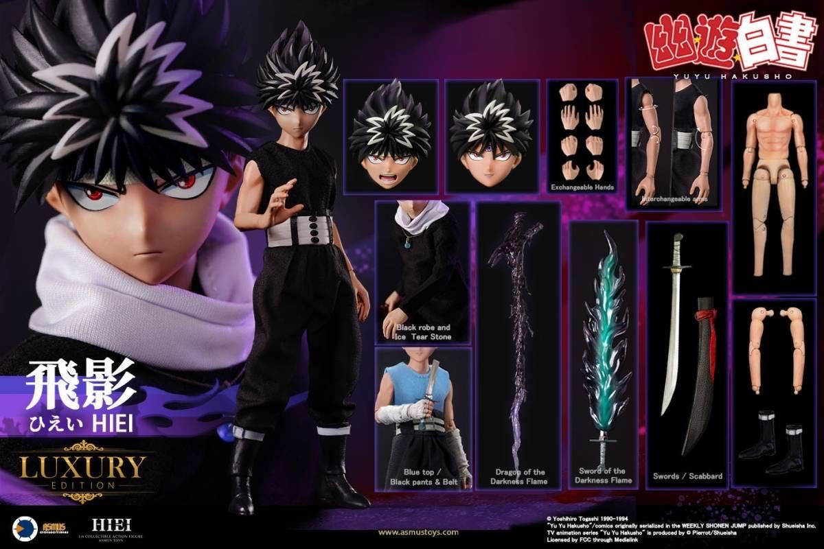 「新品 在庫」ASMUS TOYS YUYU001LUX 幽遊白書 YuYu Hakusho HIEI 飛影 DX版 1/6フィギュア