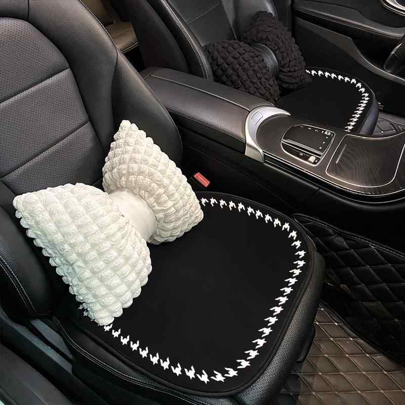 樂天商城 - カー レディース メンズ 女性 男性 車用品 アクセサリー シート カバー おしゃれ クッション 座席 シンプル オールシーズン 通気性 セット かわいい 花 ガーリー 保護 腰 リボン