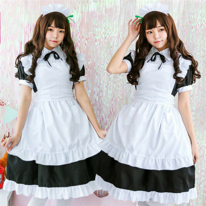 乐天商城 - コスプレ メイド服 コスプレ衣装 コスチューム レディース 仮装 大人 ワンピース 可愛いコスプレ ハロウィン仮装 大きいサイズ メイド アニメ アリス キュート ゴスロリ