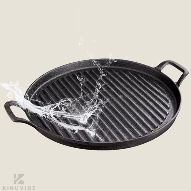焼肉プレート 鉄器 IH対応 直火 鉄板 南部鉄器 プレート 岩鋳 グリルパン 丸 24cm ...