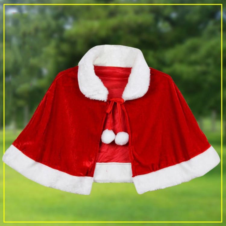 ペットブラザーのクリスマス マント サンタ コスプレ衣装 ポンチョ 子供 大人 ふわふわ 暖かい 可愛い 衣装 サンタクロース 仮装 服 ケープ サンタ服 聖夜 変装 コスプレチューム キッズ 男 女の子 女性｜アングル2