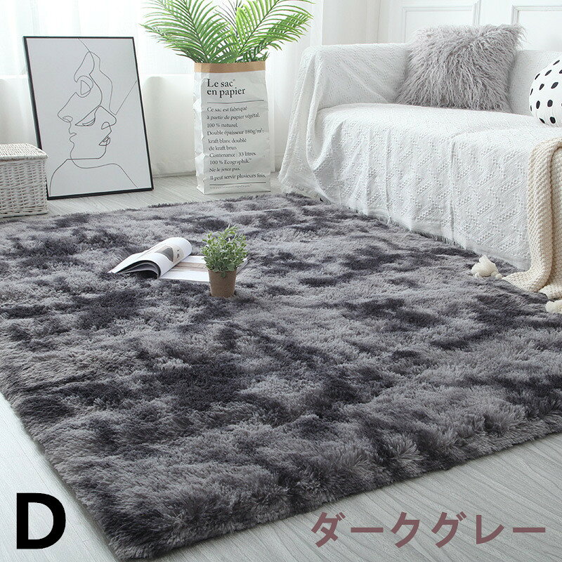 8色ラグ 洗える 畳 柔らかくてすべすべしている ラグマット 200×200cm カーペット リビング グラデーション色 絨毯 北欧 洗えるカーペ シャギーラグ かわいい 長い毛羽おしゃれ brother1990-10003398 ペットブラザー サンプル画像2