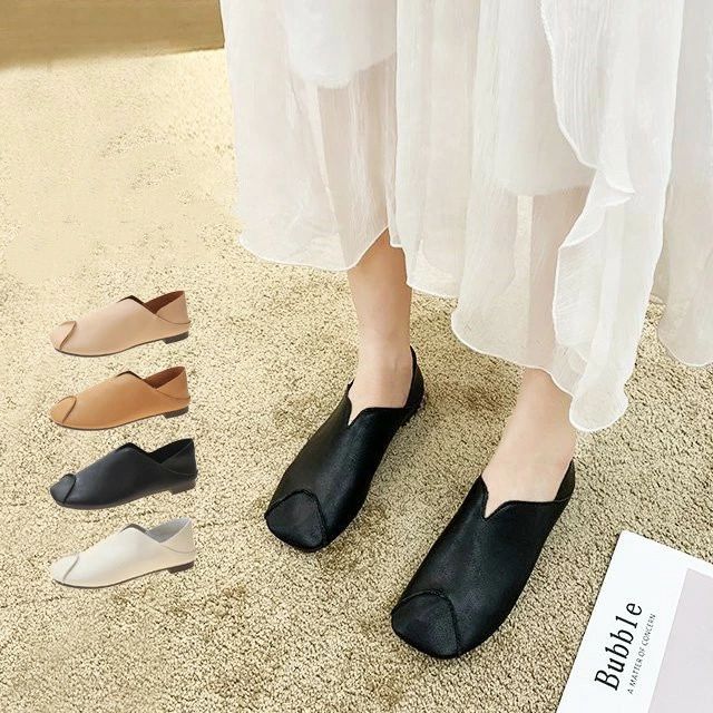 乐天商城 - バブーシュ レディース靴 かかと 2WAY 踏める スリッポン 履きやすい 痛くない フラット バレエ パンプス