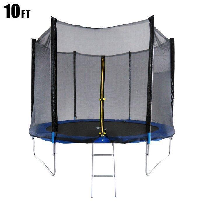 トランポリン 大型 10Ft 直径305cm 安全セーフティネット付 昇降ハシゴ付 大型トランポリン ダイエット..