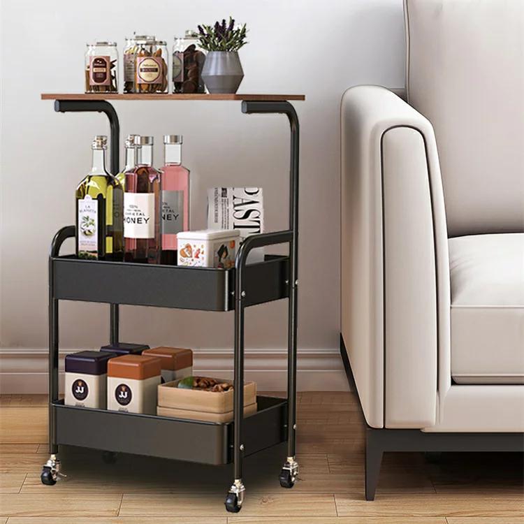 キッチンワゴン キャスター付き サイドテーブル おしゃれ ナイトテーブル 収納ワゴン 3段 ベッド横 移..