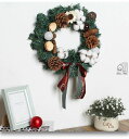 クリスマスリース 35cm ナチュラルリース 玄関 部屋 北欧 ナチュラル 手作り 上品 高級 豪華 おしゃれ 飾り 装飾 かわいい ドア 壁掛け