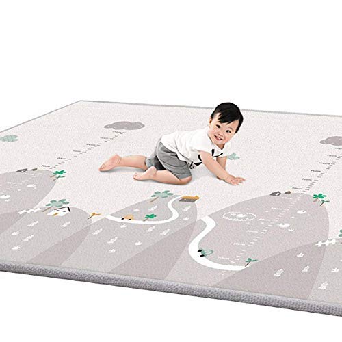 ベビープレイマット ベビーマット 折り畳み式 防水 衝撃緩和 かわいいラグマット XPE素材 安全無毒 滑り止め 両面使用 新生児から対象 2