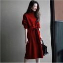 ニットワンピース 春 きれいめ 秋冬 オフィス ワンピース フレアワンピース 春コーデ 秋コーデ 冬コーデ 大人女子 ドルマンスリーブ